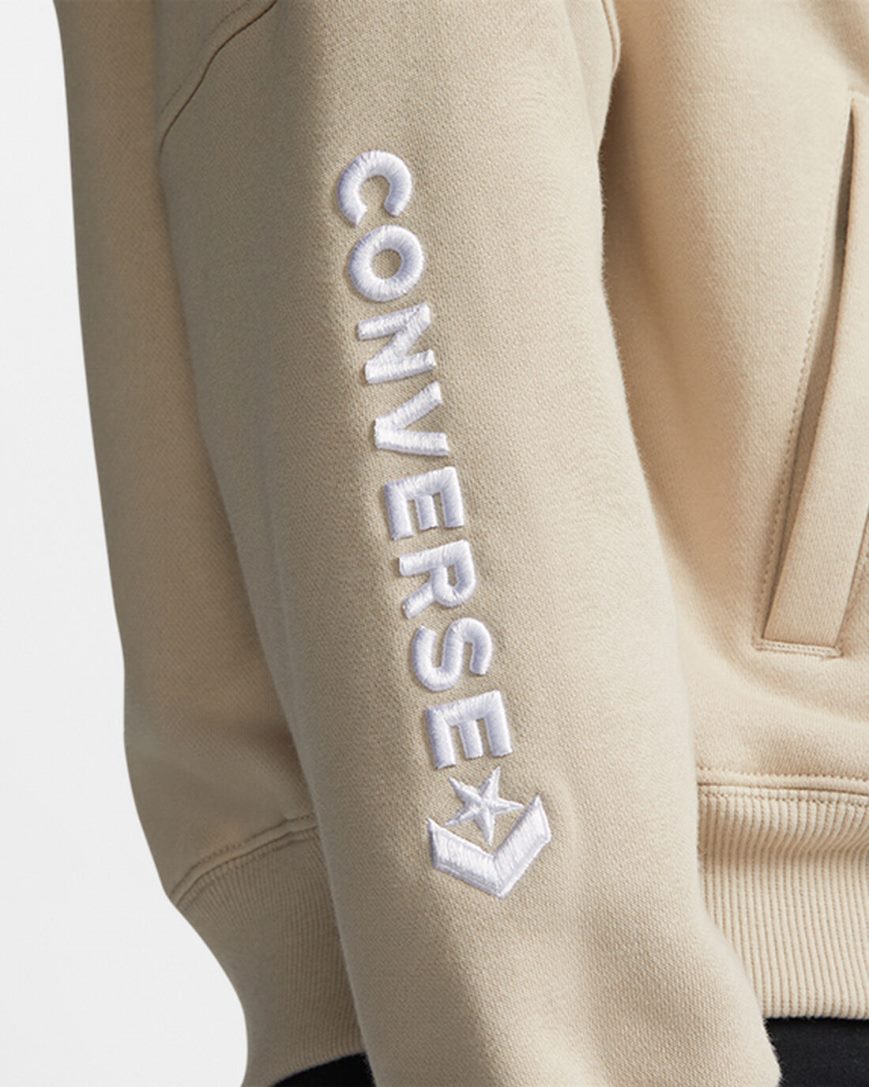 Women's Converse Fleece Half-Zip Pullover Sweatshirts Grey | AU 4C5E9X